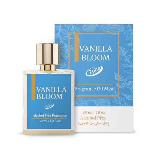 Zoha Vanilla Bloom - Vanilla Perfume for Women and Men, Alcohol Free Skin Hydrating Perfume Oil Mist, Travel Size Clean Parfum, 30ml Spray