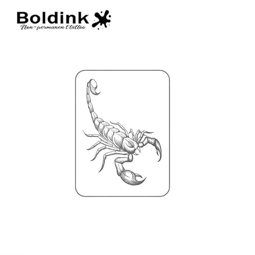Semi-permanent Tattoos,Realistic Fake Tattoos,Last 7-15 Days,Waterproof Non-reflective Temporary Tattoo Stickers,Cruelty-free,Uniquely Designed Exquisite Packaging(Scorpion 2)