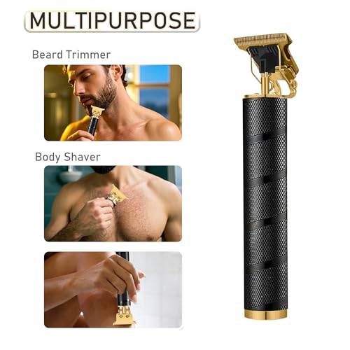 Cordless Hair Clipper, Beard Trimmer for Men, Rechargeable T-Blade Grooming Kit with Makeup Pouch for Home & Travel Gifts for Men