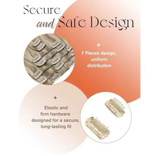 Sunny Hair Clip in Hair Extensions Straight Human Hair Clip in Extensions Remy Clip in Hair Extensions Real Human Hair Extensions Clip ins Golden Blonde Highlights Light Blonde 18inch