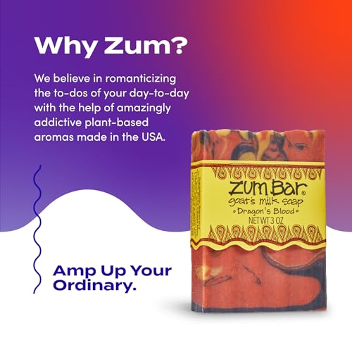 Zum Indigo Wild Goat's Milk Soap Bar - Bar Soap for Hands & Body Made with Essential Oils - 3 oz - Dragon's Blood (6 Pack)