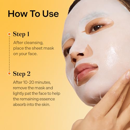 Torriden CELLMAZING Vita C Facial Mask (10 Sheets) | Radiance & Glow Boosting Korean Sheet Mask | Improving Overall Skin Tone | 5D Vitamin C + Niacinamide | Korean Face Mask