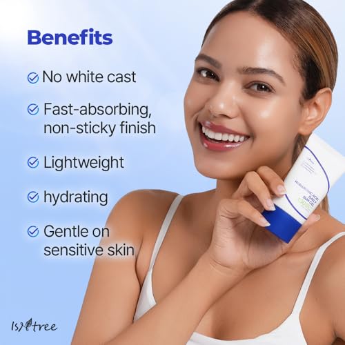 ISNTREE Hyaluronic Acid Daily Sun Gel 50ml, 1.69 fl oz | SPF 30 | Korean Skincare | Moisturizing | No White Cast | Lightweight | Mild Formula | Daily SPF | Korean Sunscreen