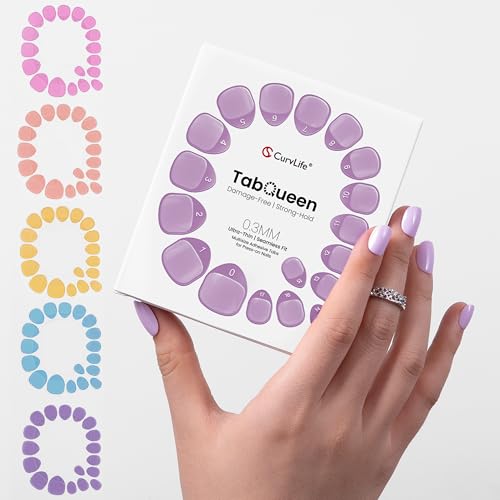 CurvLife Strong Press On Nail Adhesive Tabs - Waterproof, Ultra-Thin, Reusable, 180PCS
