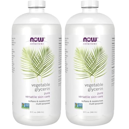 NOW Foods Solutions,Vegetable Glycerin,100% Pure,Versatile Skin Care,Softening and Moisturizing,32-Ounce,(Pack of 2)