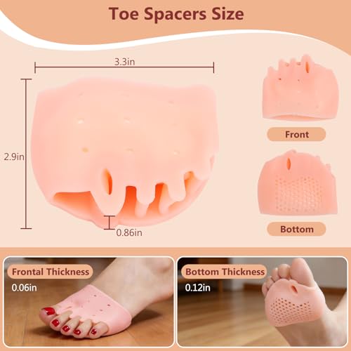Silicone Toe Spacers 4 Pairs - Medical Grade Gel Separators