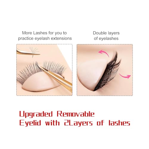 6 Pairs Mannequin Eyelids Double-Layer Lashes Eyelash Extensions Practice