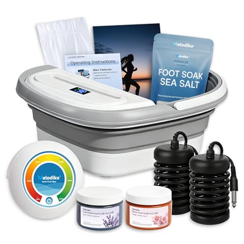 Ionic Foot Bath Detox Machine with 3 Sea Salts & Foldable Basin