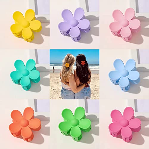 Flower Hair Clips 8pc Large Claw Clips for Women & Girls
