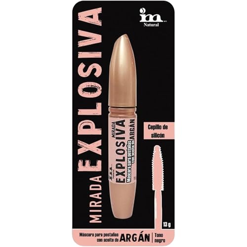 Im Natural Volumizing Black Mascara with Argan Oil - Explosive Look for Eyelashes, 0.46 oz, Mascara Makeup for Lush Lashes, Long-Lasting and Smudge-Proof