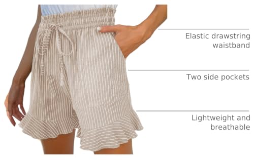 Women's Summer Linen Shorts Wide Leg High Waisted