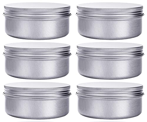 6 Oz Aluminum Screw Lid Containers - 6 Pack