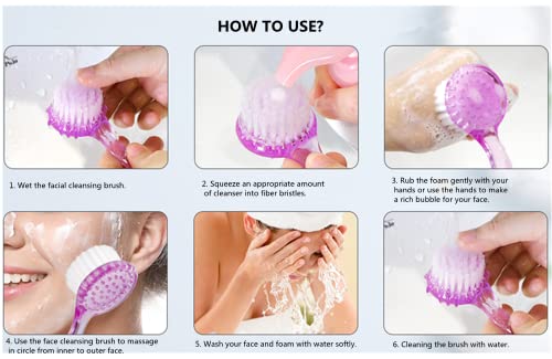 Facial Cleansing Brush Set - 4 Pack Exfoliating Face Scrubber