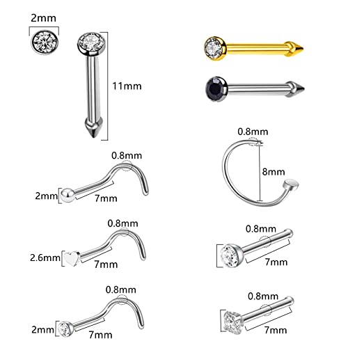 Nose Piercing Kit - 3 Self Piercing Guns with Hypoallergenic Studs & Rings
