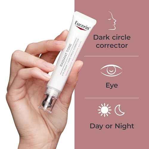 Eucerin Radiant Tone Eye Cream Dark Circle Corrector, Eye Brightening Cream with Thiamidol and Hyaluronic Acid, Helps Reduce the Look of Eye Puffiness, 0.5 Oz Tube