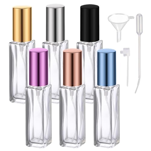 6 Pcs 10ML Perfume Travel Refillable, Portable Perfume Atomizer, Cologne Travel Bottle, Travel Size Perfume Bottle Empty