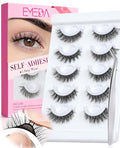 EMEDA Self-Adhesive Eyelashes - 10mm Wispy Cat Eye Lashes, No Glue