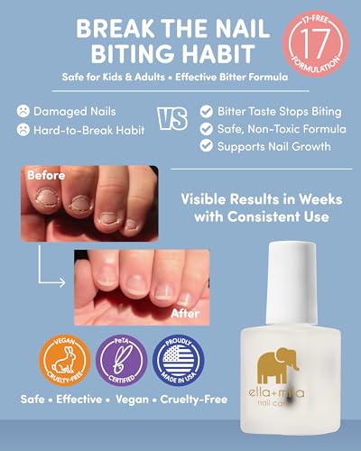 ella+mila Anti-Nail Biting Treatment & Nail Strengthener Duo - 2 x 0.45 oz