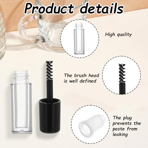 28 Pack Empty Mascara Tubes with Wands, 3ml