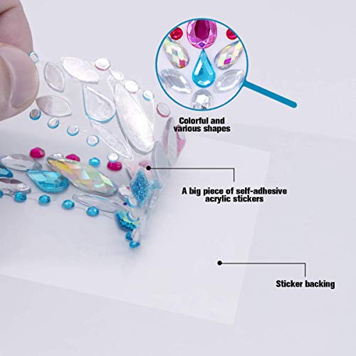 Mermaid Face Gems - 10 Sets Festival Rhinestone Stickers