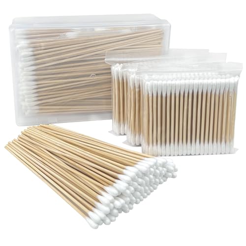 Bamboo Cotton Swabs Set - 400 Count, 300 3-Inch & 100 6-Inch