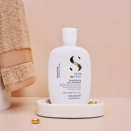 ALFAPARF MILANO Semi di Lino Diamond Shine Illuminating Sulfate Free Shampoo - Adds Gloss and Shine - Paraben and Paraffin Free - Safe on Color Treated Hair - Professional Salon Quality