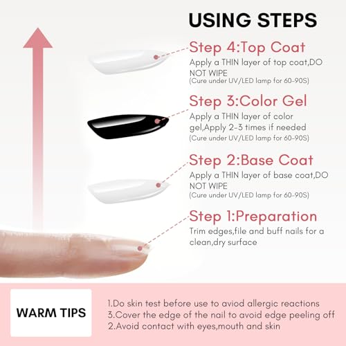 Makartt Hema-Free Gel Top Coat and Base Coat Set, No Wipe Shine Finish Soak Off Gel Base Top Coat Long Lasting LED Nail Lamp Gel for Gel Nail Polish Salon Quality Nail Manicure Gifts, 2pcs 15ML