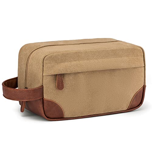 Vorspack Canvas Travel Toiletry Bag for Men - Medium Brown