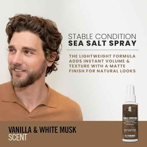 Billy Jealousy Sea Salt Spray, Texturizing and Volumizing Hair Spray for All Hair Types and Beard Lengths
