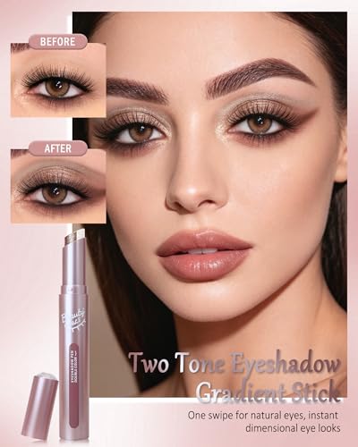 Brown Dual Eyeshadow Stick - Shimmer Gradient Blendable