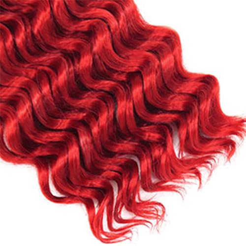 DiexrLamx Dark Red 20 Inch Deep Wave Human Braiding Hair Bulk 100g - Boho Curly Hair for Braids