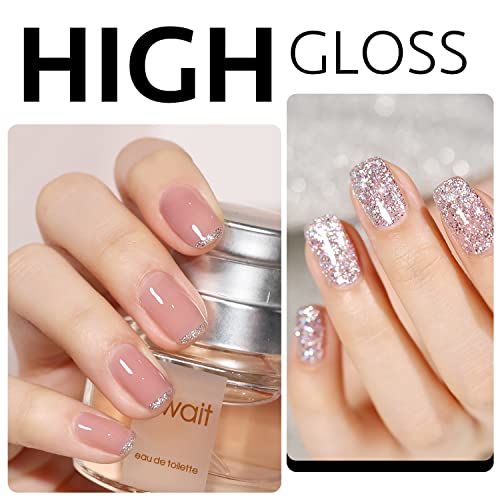 GAOY No Wipe Gel Top Coat - High Gloss Clear Finish for UV LED Nails (16ml)
