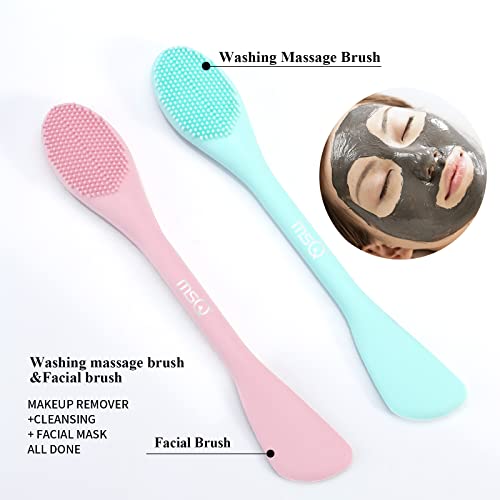 MSQ Silicone Face Mask Brush 2-Pack | Soft Facial Cleanser
