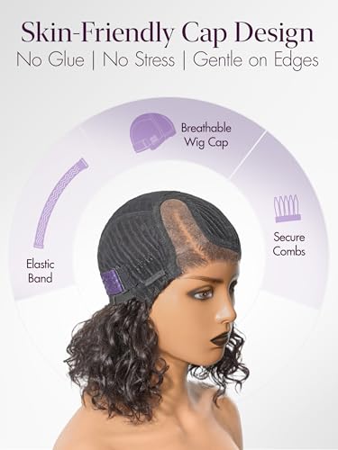 LUVME HAIR 100% Human Hair Water Wave Pixie Wig 10" Glueless HD Lace