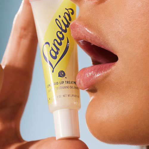 Lanolips Lip Treatment Duo - Banana Balm Lanolin Gloss for Long Lasting Hydration (12.5g) + Lemonaid Lanolin Lip Treatment - Clear Gloss and Exfoliant (12.5g)