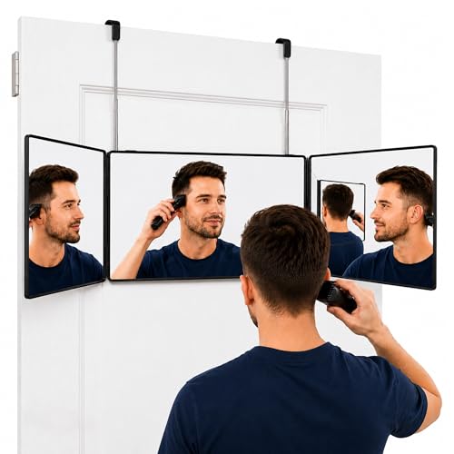 3-Way Mirror for Self Hair Cutting – 360° View for Men & Women