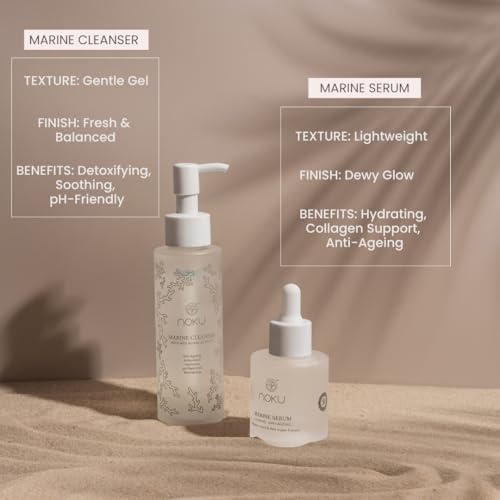 Noku Marine Cleanser | Blue Beauty | Vegan & Cruelty-Free with Red Algae Extract, For Hydration and Calms Redness, Bioactive Molecules, Marine Peptides