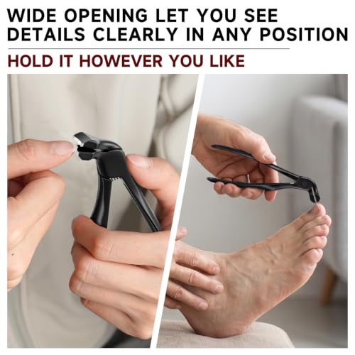 Ergonomic Long Handle Toenail Clippers for Seniors - 4.75" Curved