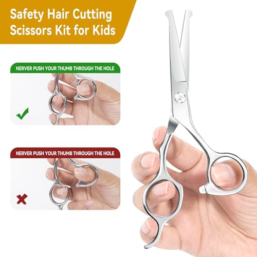 Kids Hair Cutting Scissors 6.1" Safety Rounded Tips