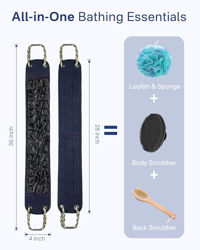 Yiclick Back Scrubber with Dual Loofah & Exfoliating Sides