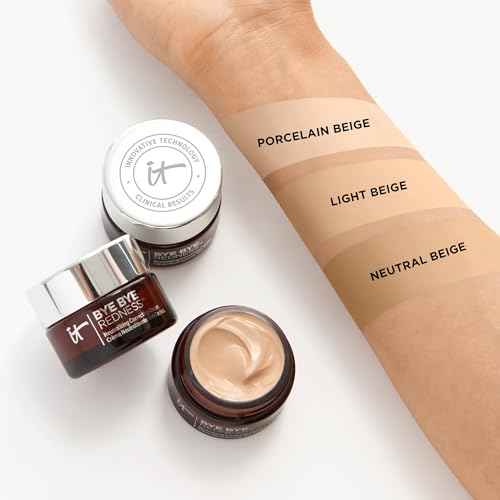 IT Cosmetics Bye Bye Redness Full Coverage Color Correcting Cream - Redness Neutralizing Tinted Face Moisturizer, 12HR Hydration, Hyaluronic Acid, Aloe, Colloidal Oatmeal, Rosacea Skin - 0.37 fl oz