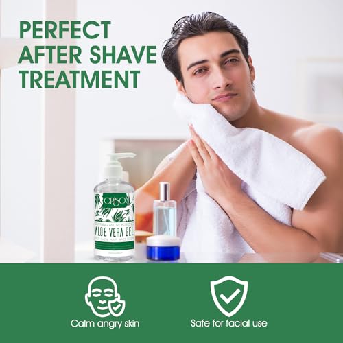 Aloe Vera Gel With Cold Pressed Aloe Vera - Pure Sunburn Relief, Bug Bites, Small Cuts - Soothing Moisturizer Lotion For Face, Hair and Body - 10 Fl Oz