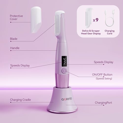 Sonic Dermaplane Razor for Women - Facial Exfoliator with LED Light