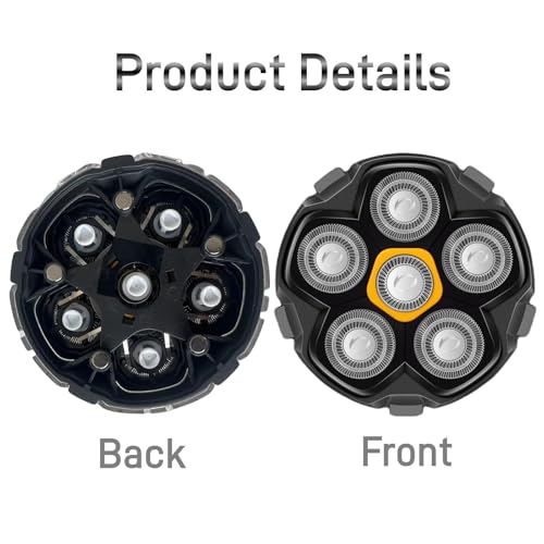 6D Magnetic Shaving Head Replacement Compatible with All 6D Magnetic Electric Razor.Magnetic Replacement Heads for Head Shavers for Bald Men.