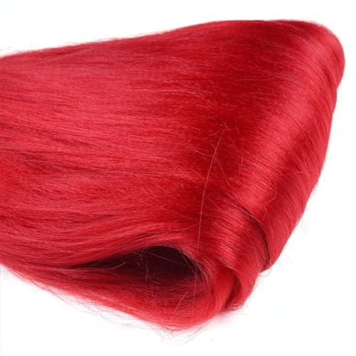 CANELIA Pre stretched Braiding Hair 26 Inch Red Braiding Hair Extensions Yaki Braids Hair Hot Water Setting Synthetic Hair Colored Braiding Hair Pre stretched Crochet Hair(26 Inch,2 Packs,Red#)