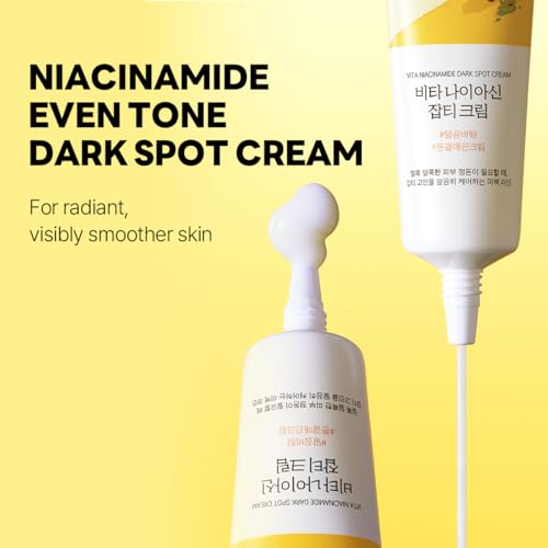 ROUND LAB Vita Niacinamide Dark Spot Cream 1.69 Fl Oz, Tone Clarity Moisturizer with Tranexamic Acid, and Vitamin Complex for Dark Spot Care, Uneven Skin Texture, and Skin Radiance, Korean Skincare
