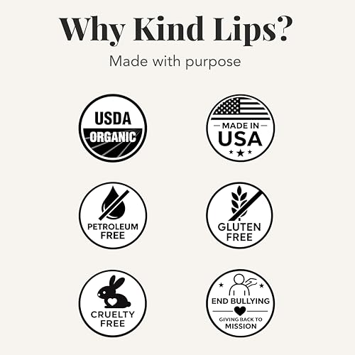Kind Lips Organic Holiday Variety Lip Balm 4-Pack Natural Moisturizing Lip Care Holiday Gift Set