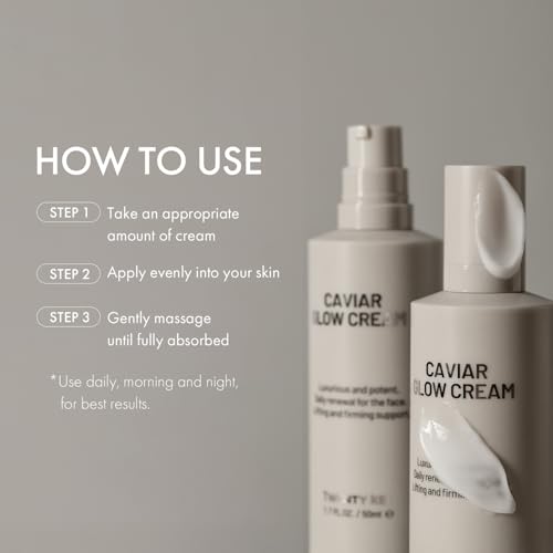 TwentyKEI Caviar Glow Cream, Firming & Hydrating Moisturizer with Peptides, 50ml