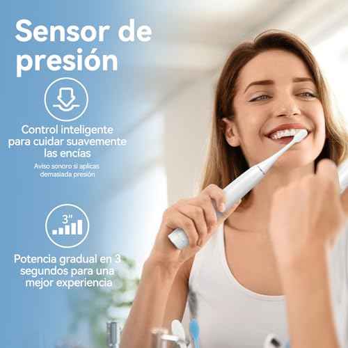 SEAGO Electric Toothbrush for Adults with Pressure Sensor, Sonic Toothbrushes Holder Wall Mounted, 30 Days Battery Life, 5 Cleaning Modes, 8 Replacement Heads, Timer & IPX7 Waterproof (Black, Middle)