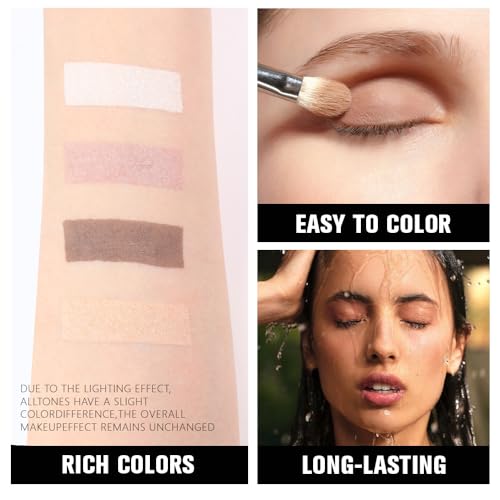 Kaely Natural Nude Powder Eyeshadow Quad 0.2oz Waterproof & Blendable
